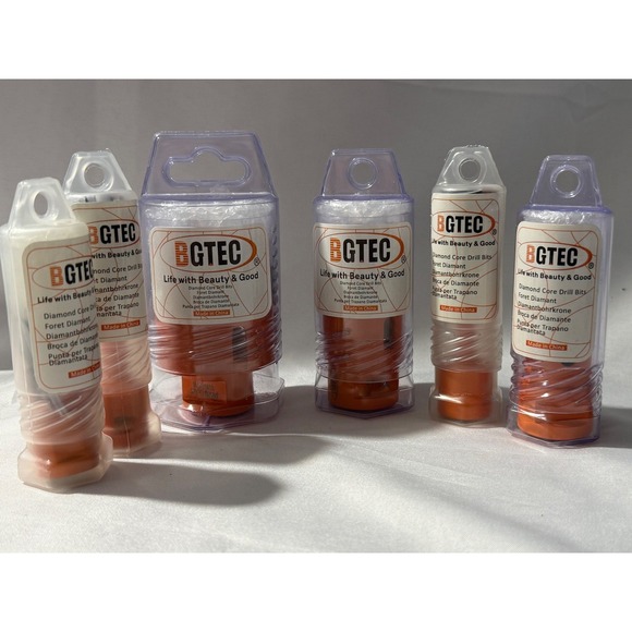 BGTEC Other - Lot of 6 BGTEC Diamond Core Drill Bits 6mm 8mm 10mm 25mm 35mm 50mm 5/8-11
